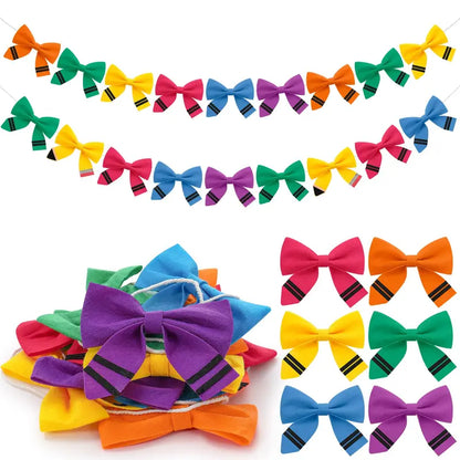 Back to School Classroom Decor Pencil Bow Felt Banner for Wall Door Chalkboard Whiteboard Bulletin Board Decor First Day of School Teachers Office Preschool Kindergarten Elementary Toddlers Homeschool Classroom Setup Hanging Garland Banners Photo Props