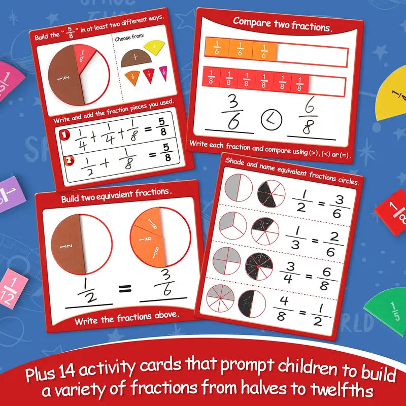 Torlam Jumbo Magnetic Foam Fraction Tiles & Circles Activity Set - Magnet Maths Toys for Elementary School, Hands-On Learning Aids for Parents, Interactive Shape Tools for Learning Fun