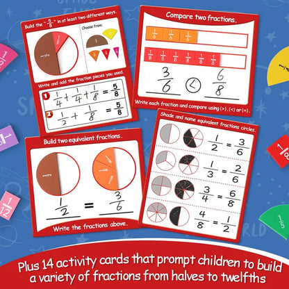 Torlam Jumbo Magnetic Foam Fraction Tiles & Circles Activity Set - Magnet Maths Toys for Elementary School, Hands-On Learning Aids for Parents, Interactive Shape Tools for Learning Fun
