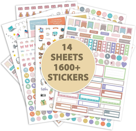 Planner Stickers for Women, 1,600+ Functional Labels and Decorative Icons