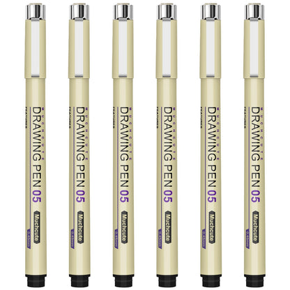 Muchcute Micro Fineliner Drawing Art Pens,12 Black Art Supplies Adult Craft