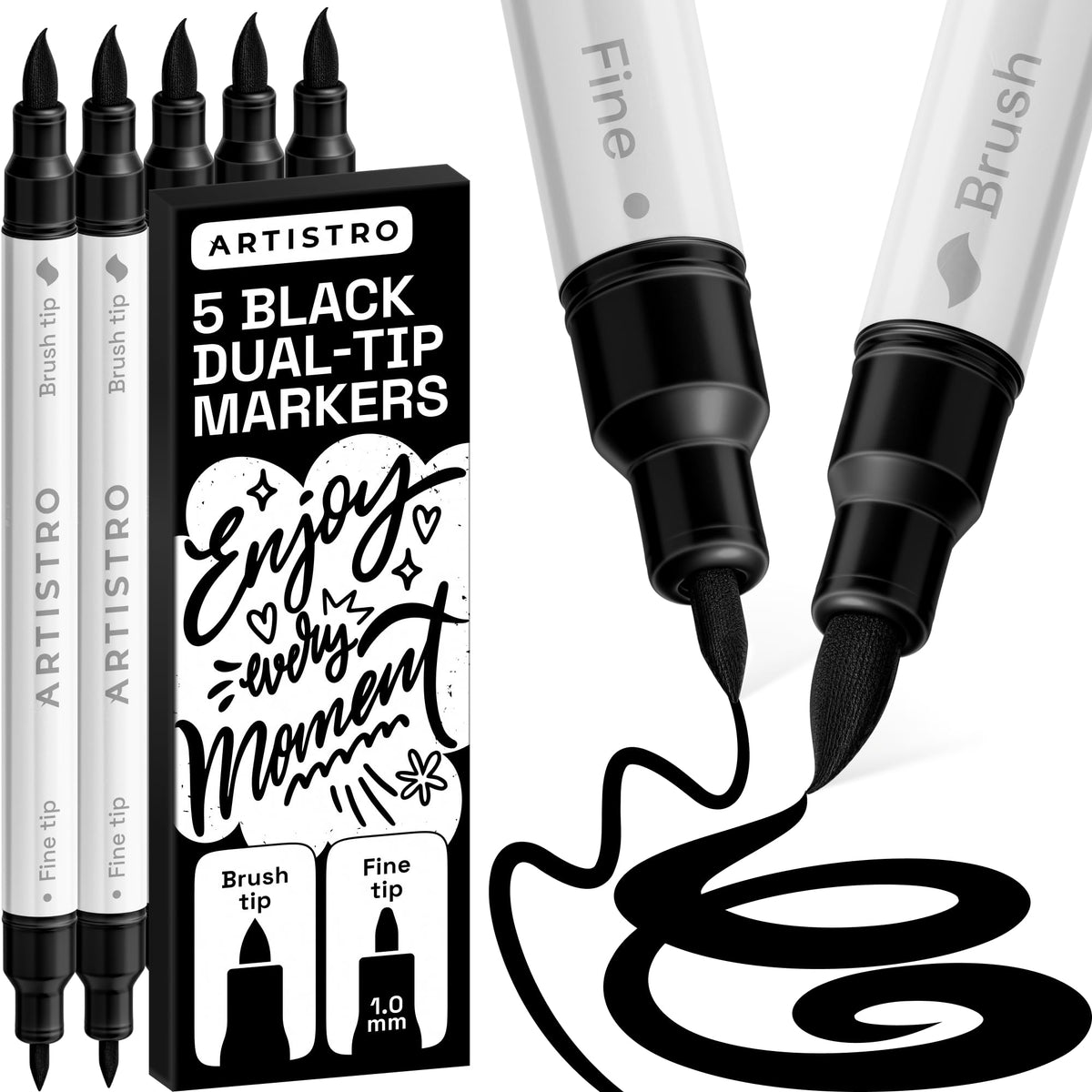 ARTISTRO 24 Metallic Dual-Tip Acrylic Paint Marker Pens for Drawing