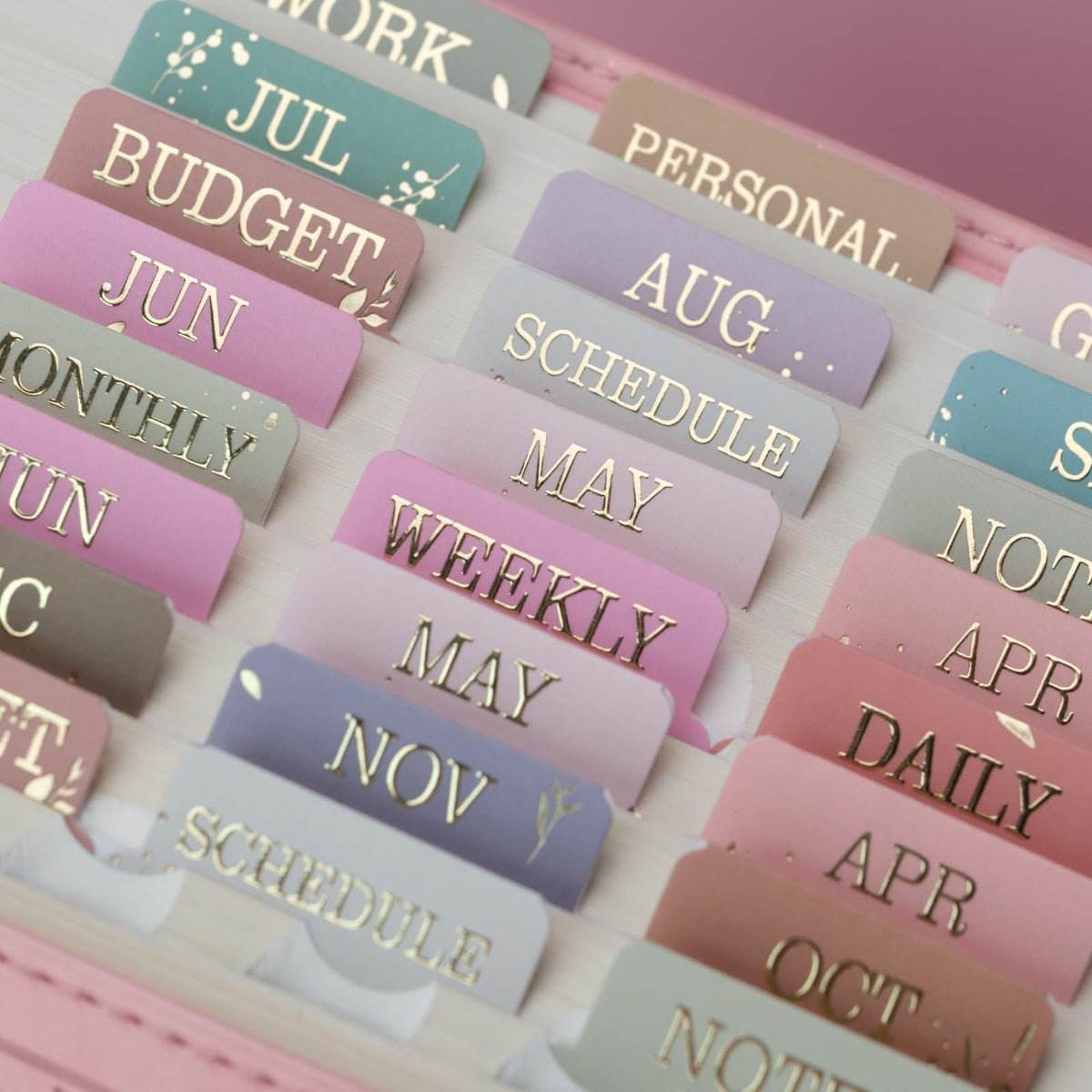 UPAFEXXI-Laminated Planner Monthly Tabs, 72 Stickers in Total