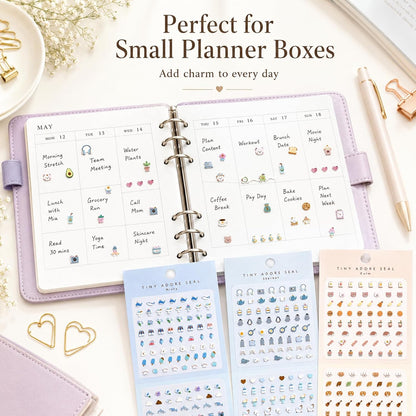 SHANGRLA 700+ Mini Planner Stickers, 6 Sheets of Tiny Icon Stickers
