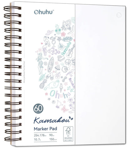 Ohuhu 5.5"x8.5" Double-Sided Bleedproof Marker Pad Art Sketchbook 60 Sheets