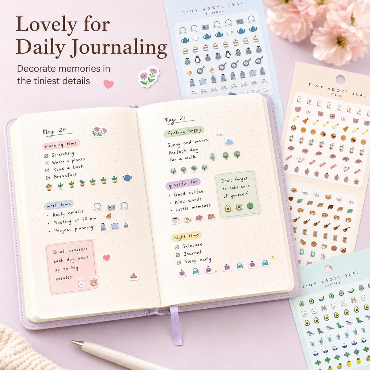 SHANGRLA 700+ Mini Planner Stickers, 6 Sheets of Tiny Icon Stickers