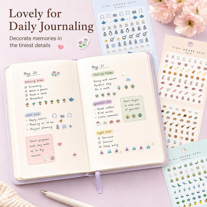 SHANGRLA 700+ Mini Planner Stickers, 6 Sheets of Tiny Icon Stickers