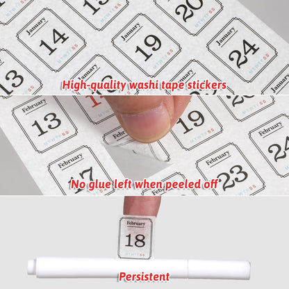 12 Monthly Calendar Number Stickers Translucent Sheets Daily Planner Accessories for Customizing Undated Planners, Calendar, Notebooks