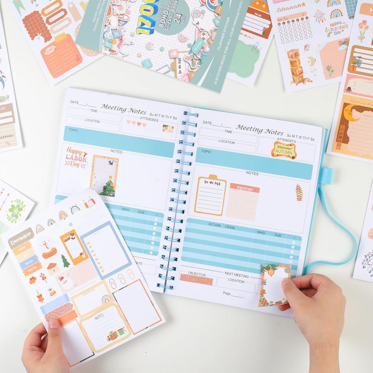 Joyberg 1700+ Planner Stickers - 24 Calendar Stickers Per Pack for Women to Add Colour and Interest to Your Schedule