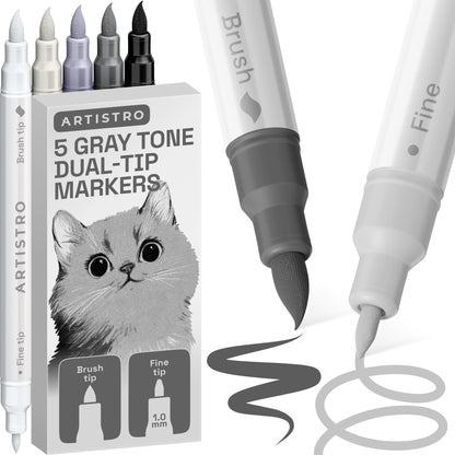 ARTISTRO 24 Metallic Dual-Tip Acrylic Paint Marker Pens for Drawing