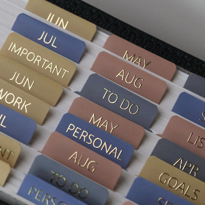 UPAFEXXI-Laminated Planner Monthly Tabs, 72 Stickers in Total