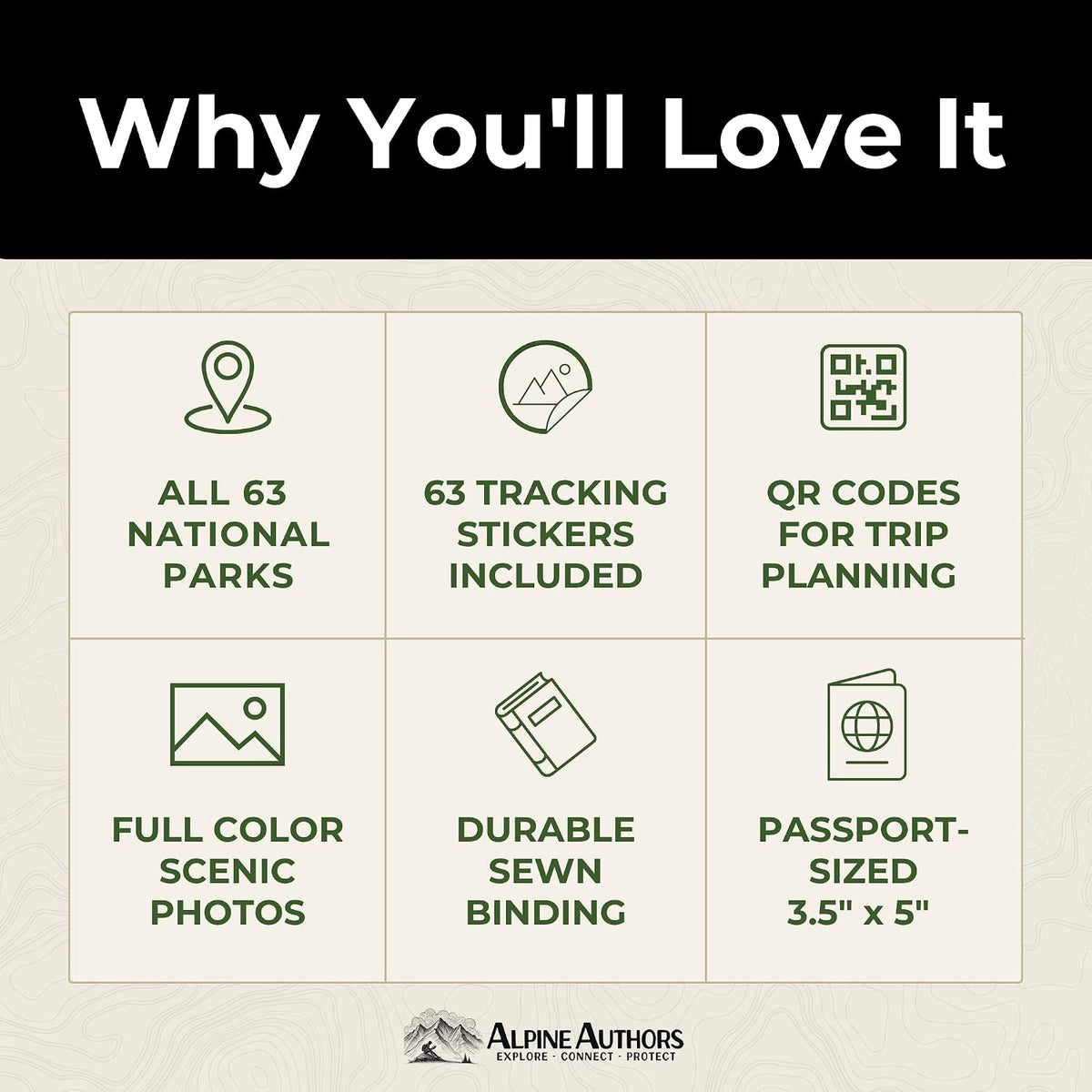 National Parks Stamp Book with Sticker Set: Passport-Sized National Park Book with Passport Stickers, Travel Planner, Map, and Parks Checklist Tracker