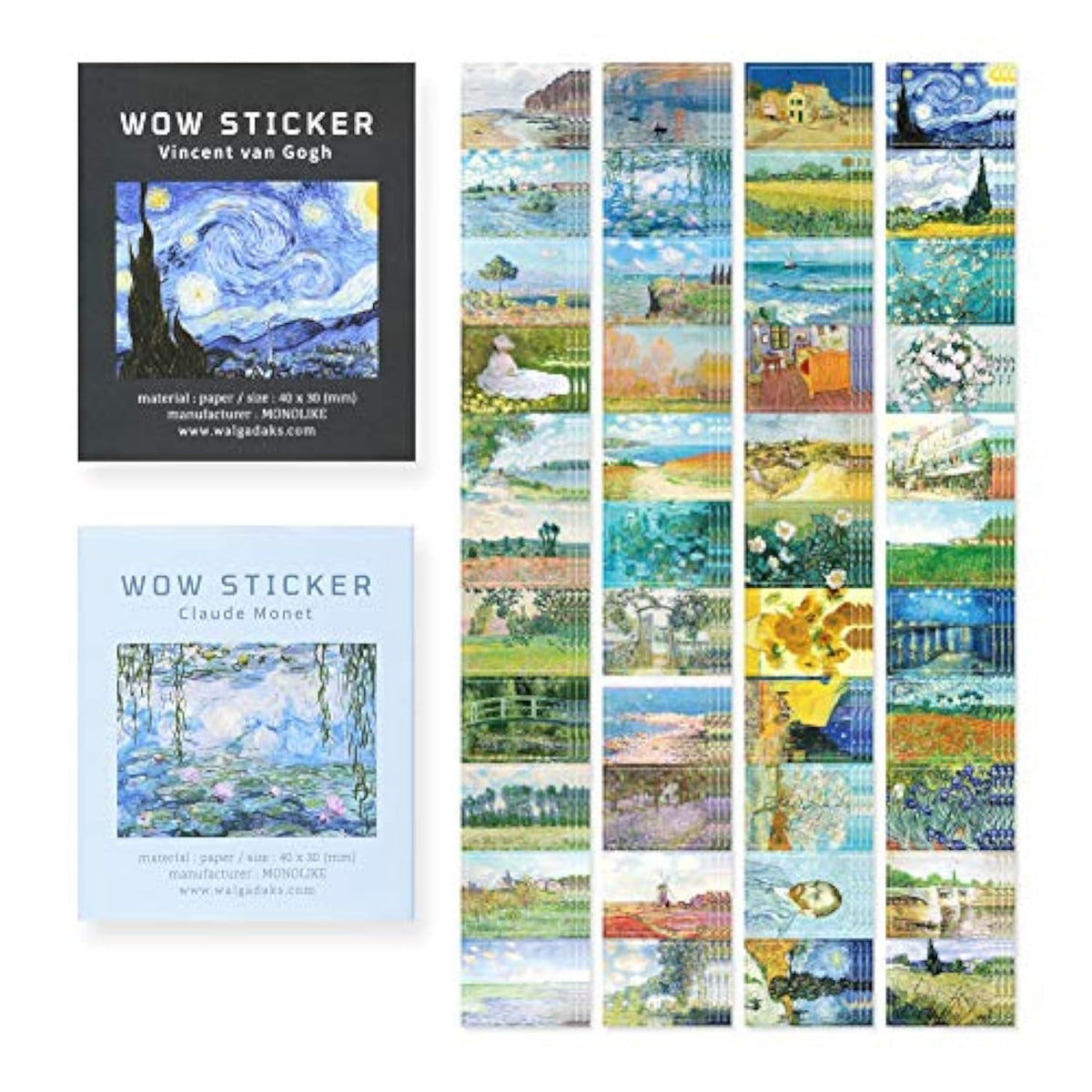 Monolike Big Wow Sticker Plan Series.1 + Series.2 Set - Big Size Cute Stickers, Square Stickers