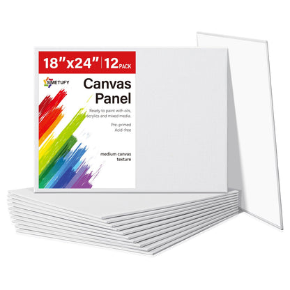 Simetufy 12 Pack 8x10 Canvas Boards for Painting,Art Painting Supplies