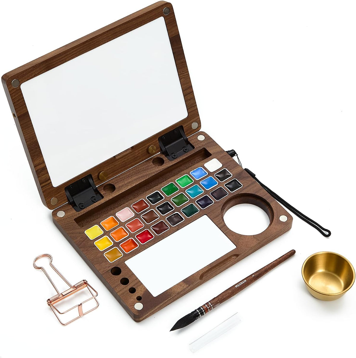 MEEDEN Watercolor Travel Paint Set: Portable Plein Air Watercolor Easel Kit
