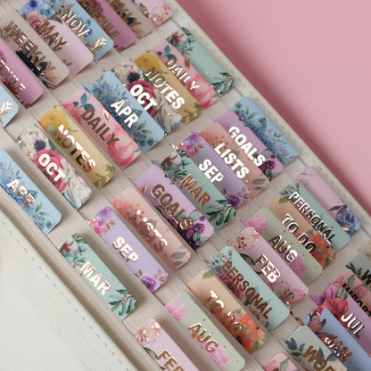 UPAFEXXI-Laminated Planner Monthly Tabs, 72 Stickers in Total