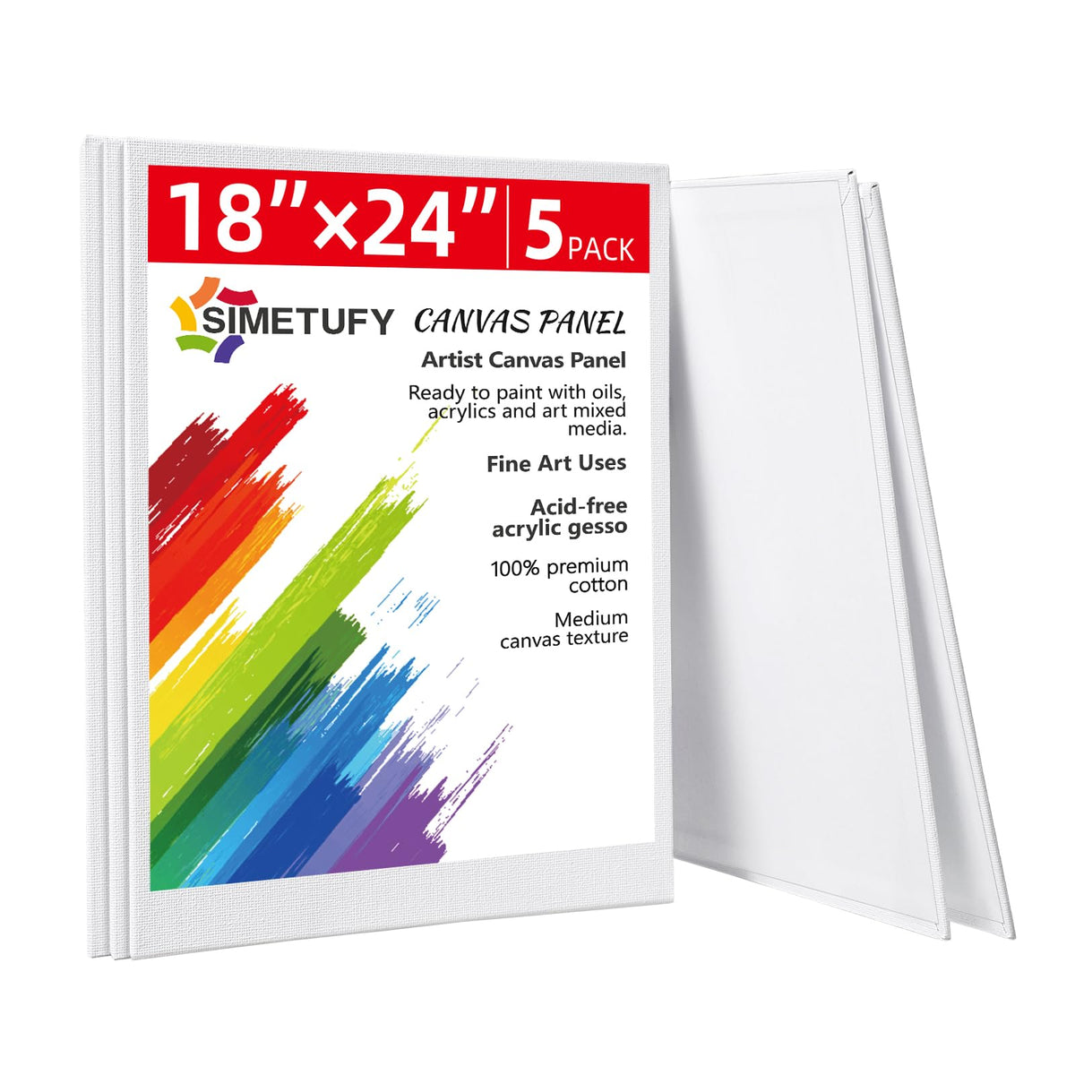 Simetufy 12 Pack 8x10 Canvas Boards for Painting,Art Painting Supplies