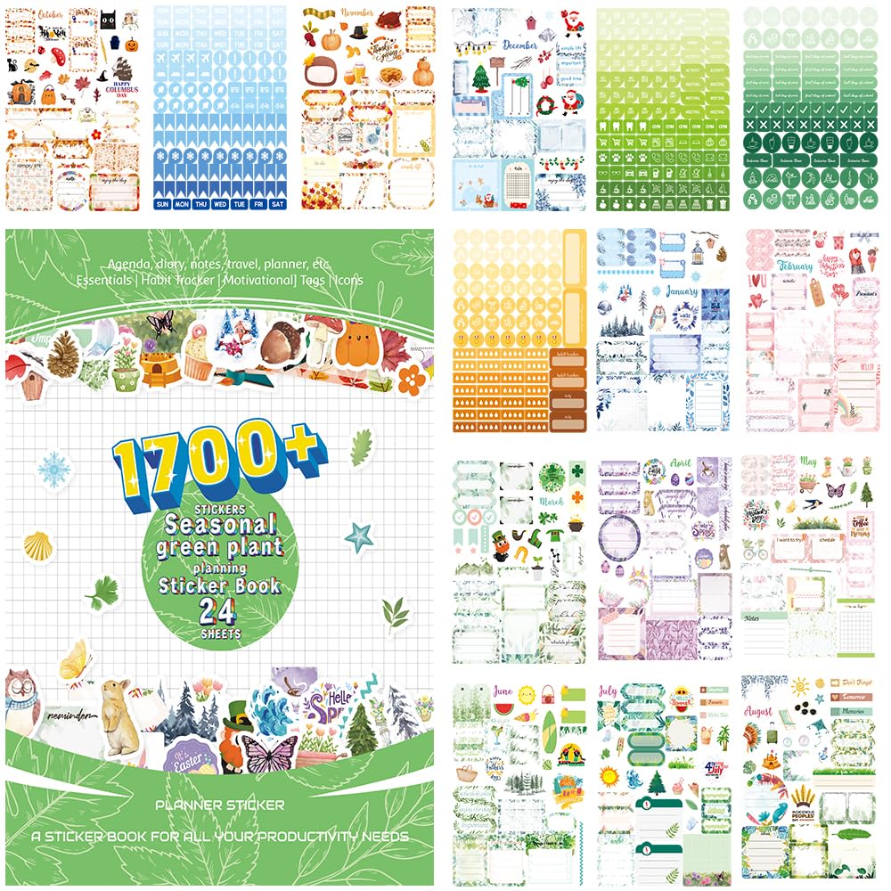 1700+ Functional Decorative Planner Stickers Set (Inspirational Time)