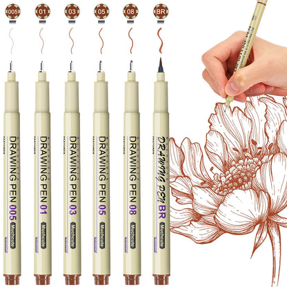 Muchcute Micro Fineliner Drawing Art Pens,12 Black Art Supplies Adult Craft