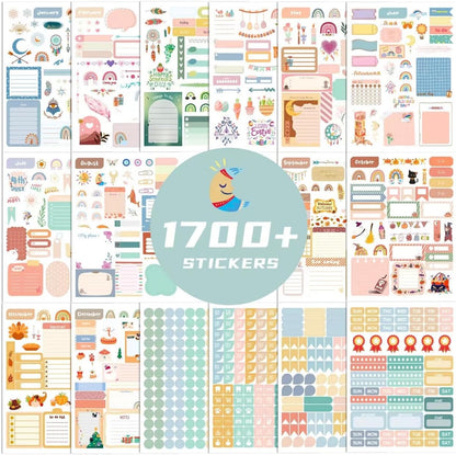 Joyberg 1700+ Planner Stickers - 24 Calendar Stickers Per Pack for Women to Add Colour and Interest to Your Schedule