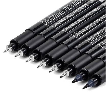 Muchcute Micro Fineliner Drawing Art Pens,12 Black Art Supplies Adult Craft