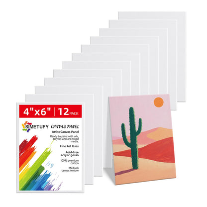 Simetufy 12 Pack 8x10 Canvas Boards for Painting,Art Painting Supplies