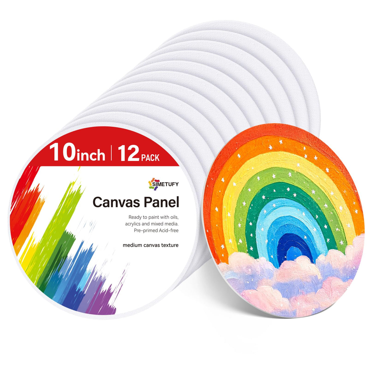 Simetufy 12 Pack 8x10 Canvas Boards for Painting,Art Painting Supplies