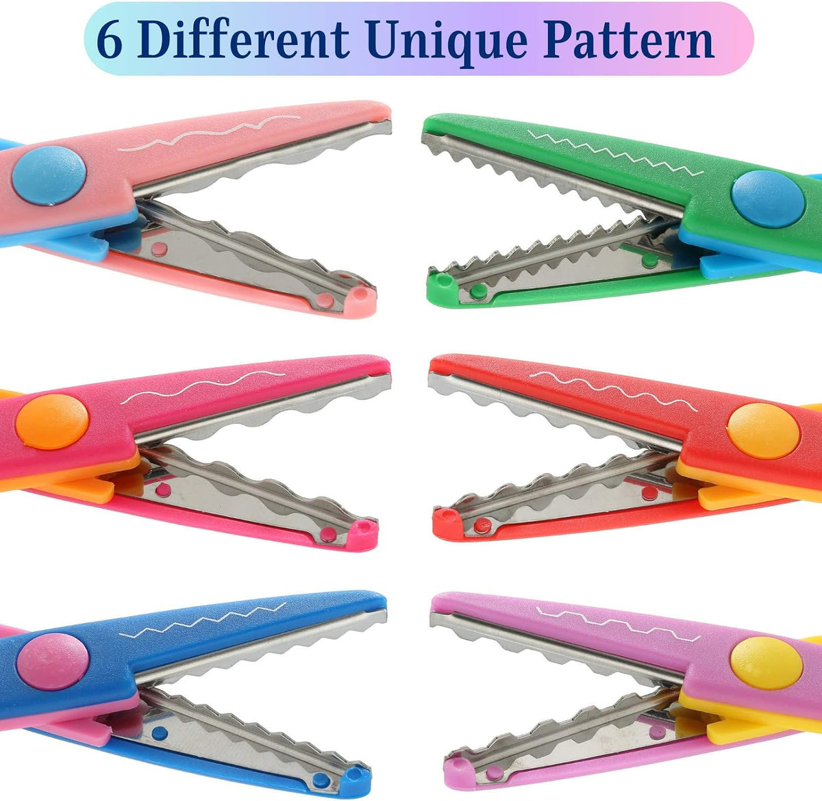 Mr. Pen- Craft Scissors Decorative Edge, 6 Pack, Bright Zig Zag Scissors