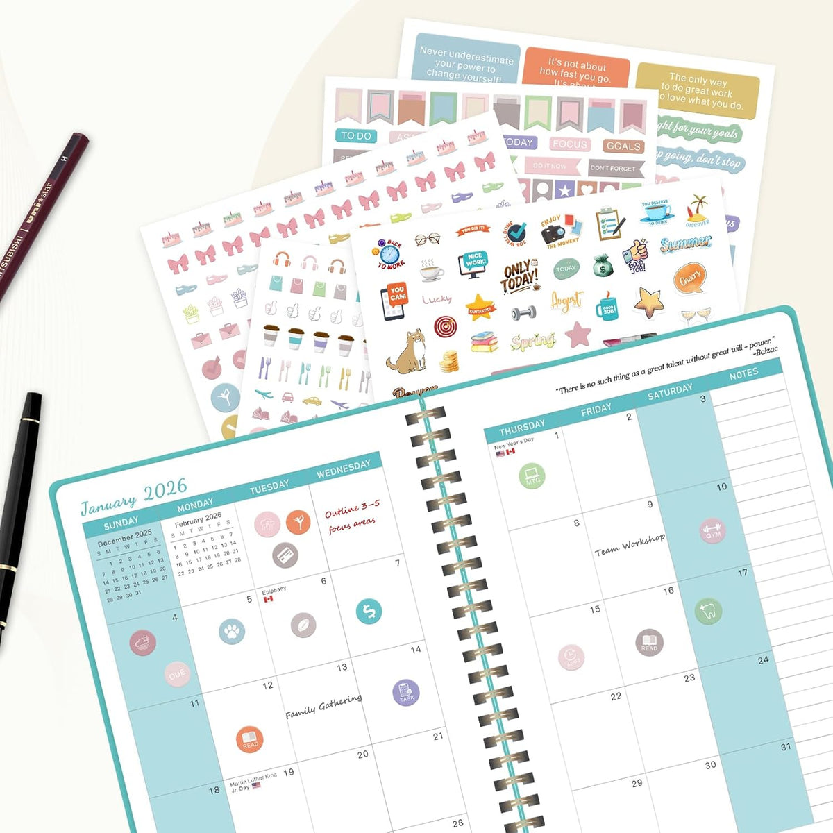 Planner Stickers for Women, 1,600+ Functional Labels and Decorative Icons