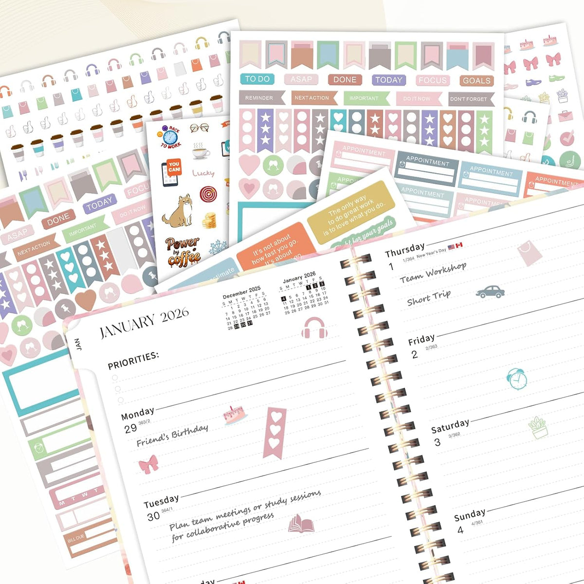 Planner Stickers for Women, 1,600+ Functional Labels and Decorative Icons