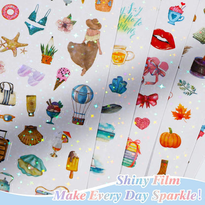 BESARME 1000+ Planner Stickers, Glittery Film