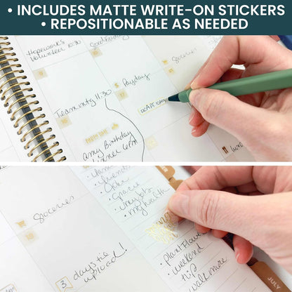 bloom daily planners Metallic Calendar Essentials Planner Stickers - 8 Sheets, 1629 Stickers Per Pack! - Aesthetic Monthly Headings, Dates, Icons, Etc. - Gold Foil