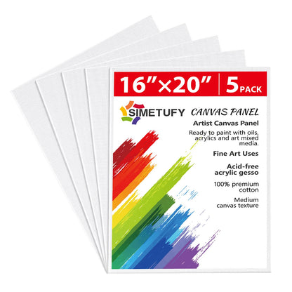 Simetufy 12 Pack 8x10 Canvas Boards for Painting,Art Painting Supplies
