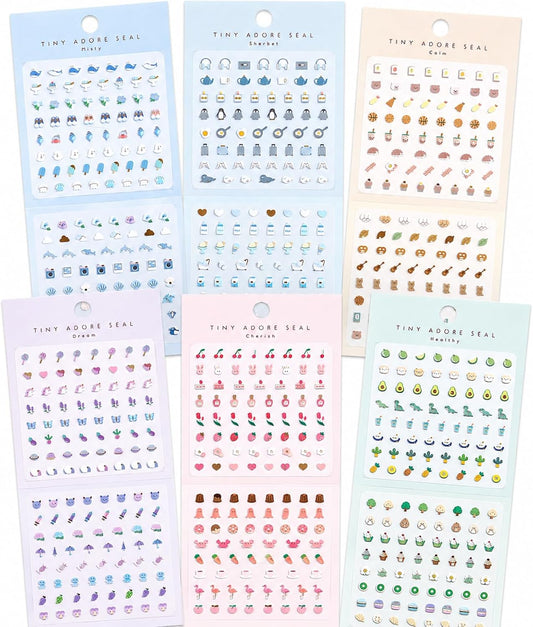 SHANGRLA 700+ Mini Planner Stickers, 6 Sheets of Tiny Icon Stickers