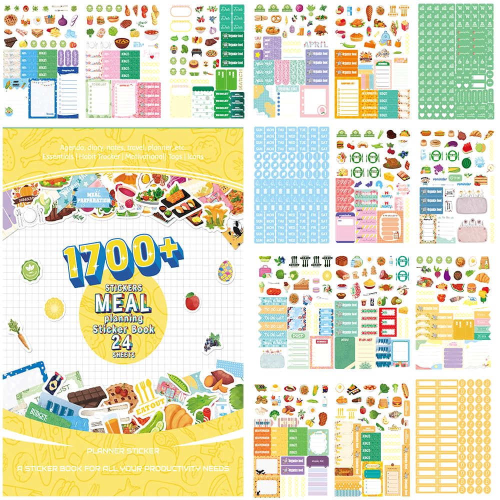 1700+ Functional Decorative Planner Stickers Set (Inspirational Time)