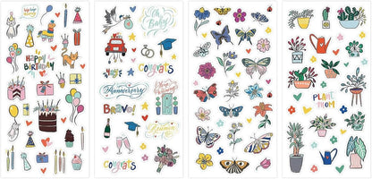 Blue Sky Holidays & Seasons 1200+ Sticker Pack, Planner and Calendar Pack, 4.49” x 9.06”, Full Color, 24 Sheets
