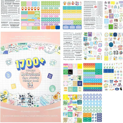 1700+ Functional Decorative Planner Stickers Set (Inspirational Time)
