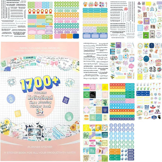 1700+ Functional Decorative Planner Stickers Set (Inspirational Time)