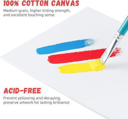 Simetufy 12 Pack 8x10 Canvas Boards for Painting,Art Painting Supplies