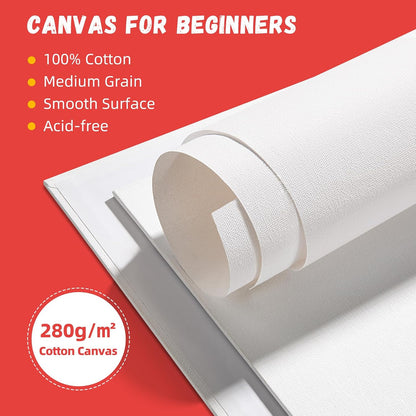Simetufy 12 Pack 8x10 Canvas Boards for Painting,Art Painting Supplies