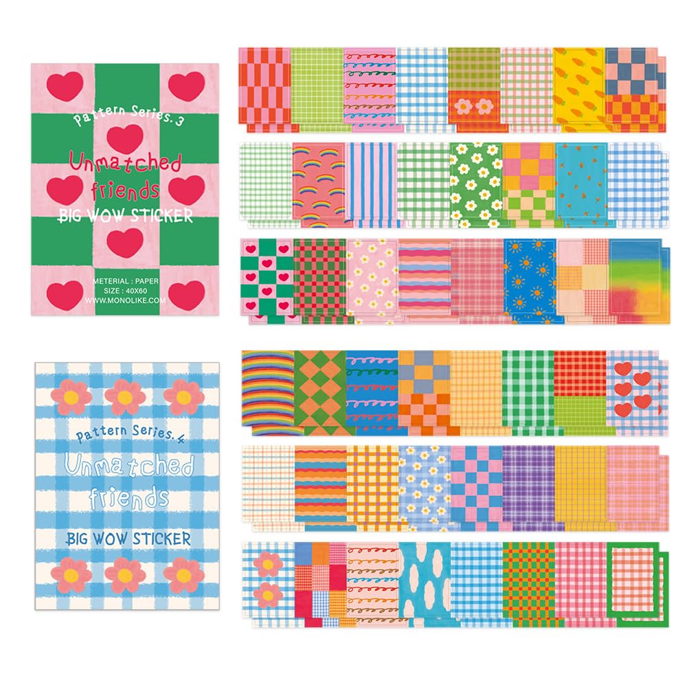 Monolike Big Wow Sticker Plan Series.1 + Series.2 Set - Big Size Cute Stickers, Square Stickers