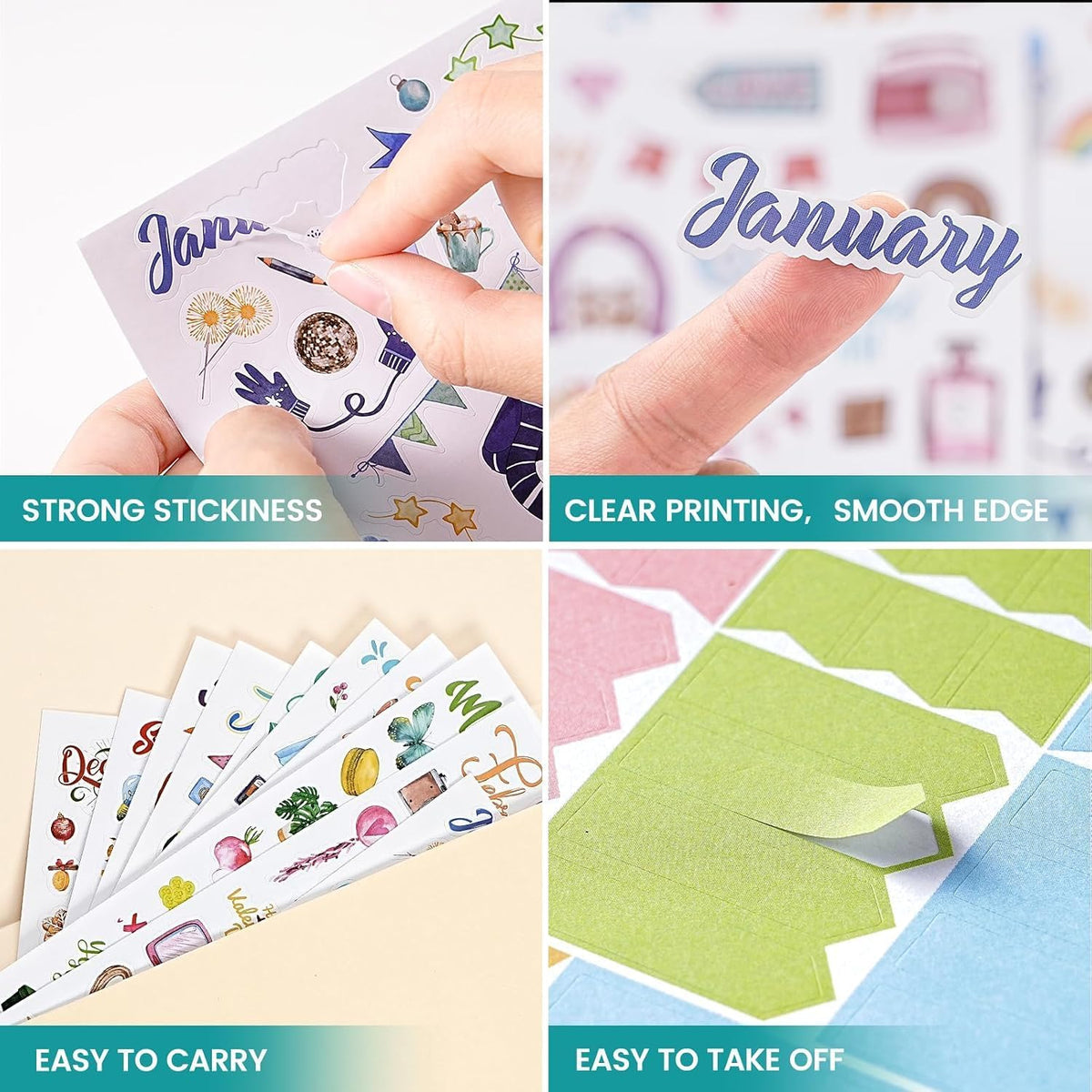 Planner Stickers - 12 Monthly Calendar Stickers for Celebrations, 14 Sheets