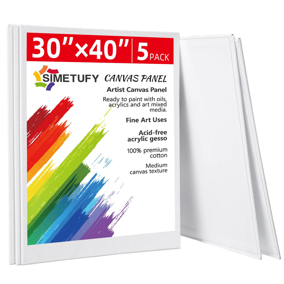 Simetufy 12 Pack 8x10 Canvas Boards for Painting,Art Painting Supplies