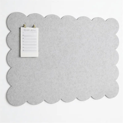 Orelle Scalloped Felt Bulletin Board | Foldable Peel and Stick Felt Board for Wall | Alternative Cork Board for Office, Message Board, Kids Art Display