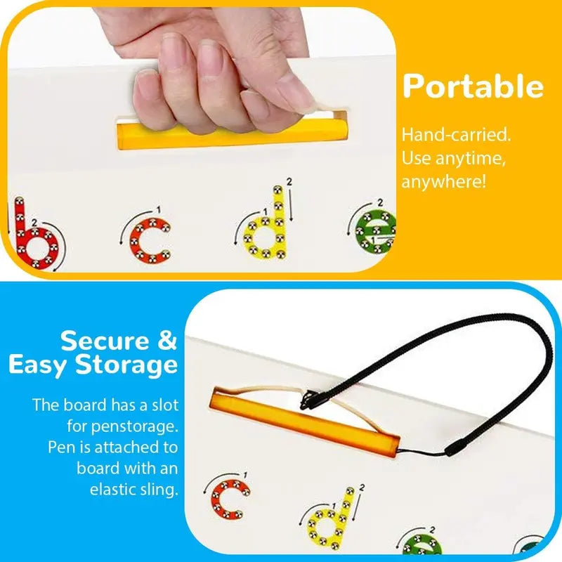 Double Sided Magnetic Letters Board for Kids, 2 in 1 Alphabet & Number Magnets Tracing Board for Toddlers, Learning Tools, Education Toy, Baby Shower Gift