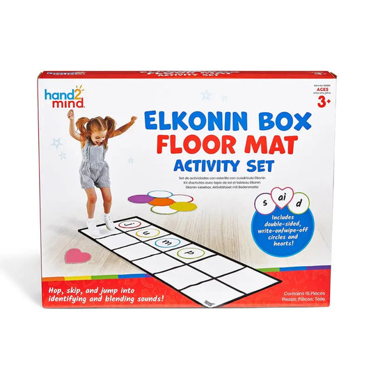 hand2mind Elkonin Box Floor Mat Activity Set, Elementary Teacher Resources, Literacy Activities for Kids