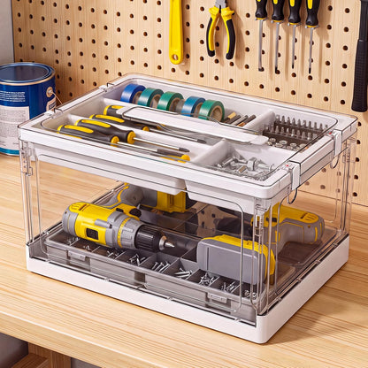 24QT 2Packs Clear Craft Organizers and Storage with Trays
