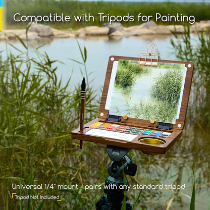 MEEDEN Watercolor Travel Paint Set: Portable Plein Air Watercolor Easel Kit