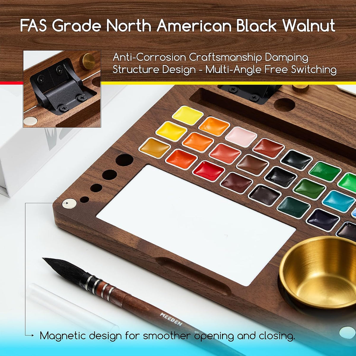 MEEDEN Watercolor Travel Paint Set: Portable Plein Air Watercolor Easel Kit