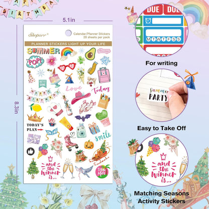 Planner Calendar Stickers for Decorating, 28 Sheets, 1800+ Sticker
